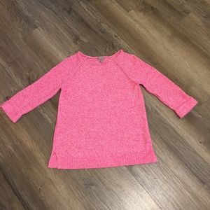 Pink Talbots  Small P 3/4 sleeve Cotton Sweater